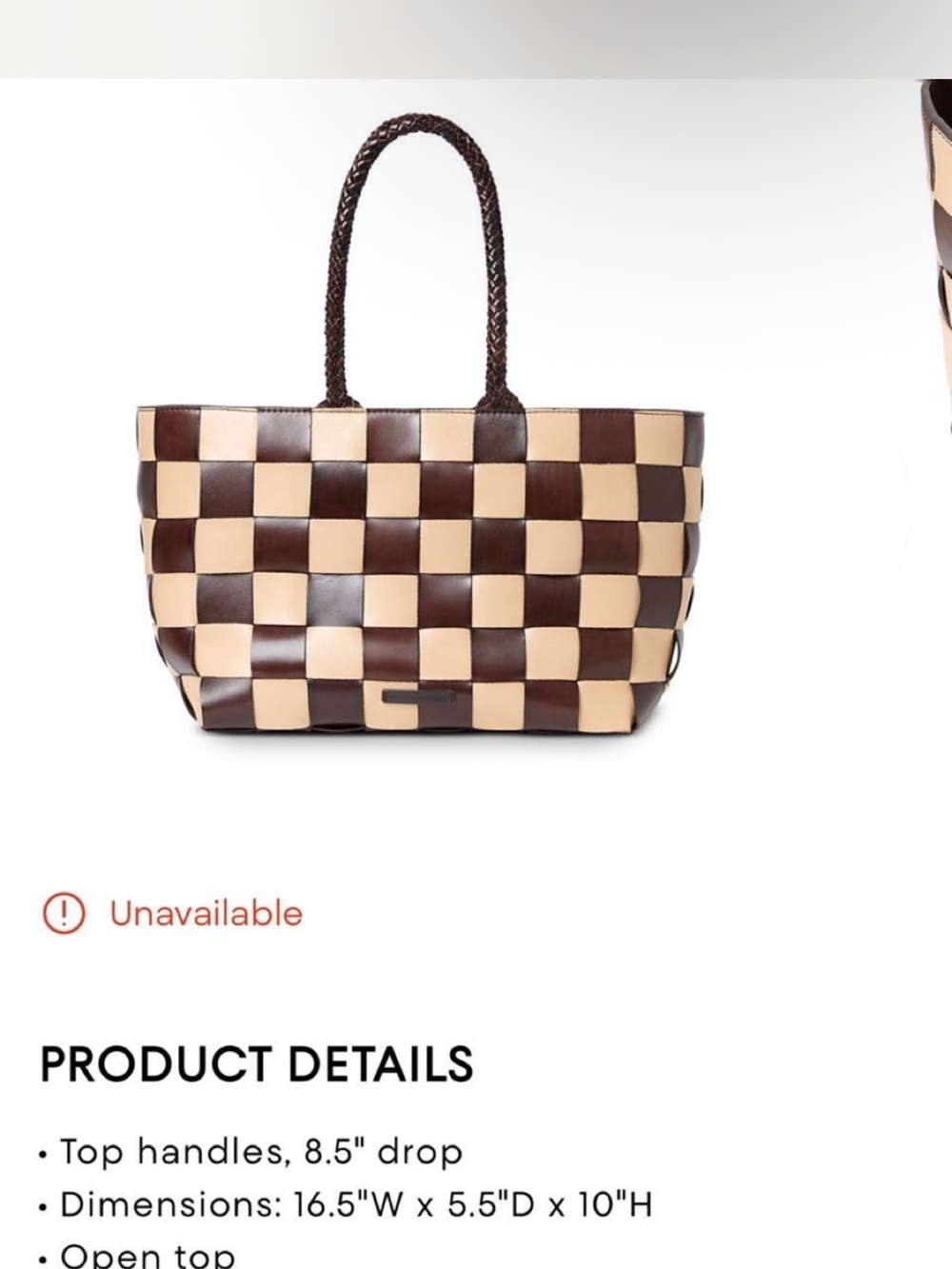 Loeffler Randall Klara Brown & Cream Woven Checkerboard leather Tote bag - Picture 2 of 7